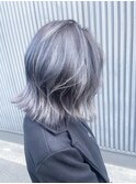 【BOXmico.】シルバーで無造作外はねウルフボブ★