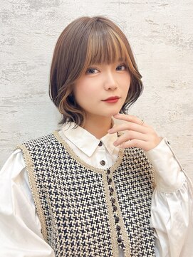ロンド クラン 岡崎(Lond Clan) 小顔ヘア　ヌーディーカラー　韓国ボブ　切りっぱなしボブ