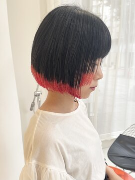 ハイブ 金沢(Hive) ツヤ髪ボブ縮毛矯正デザインカラー小顔ヘアフェイスレイヤー20代