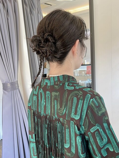 ヘアセットヘアアレンジシニヨン二次会パーティー