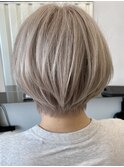 □前髪＃イメチェン＃ショート#ミルクティーベージュ
