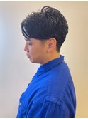 ビジネススタイル ダウンパーマ ツーブロック
