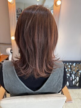 ディンプル 越谷駅前(DiMPlE) ミディアムボブ、ミディ、ピンクベージュ