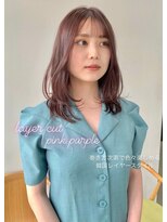 ヘアー アイス 御器所本店(HAIR ICI)&nbsp;透明感抜群こなれ大人可愛いピンクへアレイヤーカット