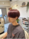 韓流赤髪マッシュ