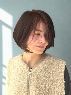 ユウヘアー 師勝店(U Hair) 【UHair】小顔ボブ×秋冬ブラウンカラー/骨格矯正カット
