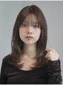 ミディアムレイヤー・ボブ/絶壁解消/２０代/３０代/長め