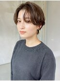 大人可愛いハンサムショート×ニュアンスパーマ