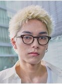 仙台刈り上げないスパイキーショートブリーチカラーハイトーン