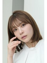 ソワネ 表参道(soigne)&nbsp;表参道酸性ストレートパーマ艶髪ミディアムレイヤーベージュ40代