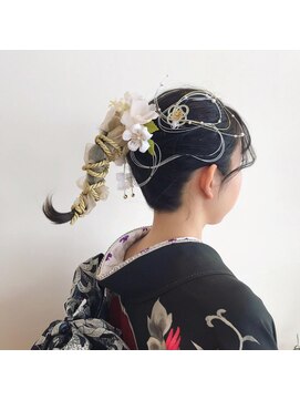 ノノリリ(NONORIRI) ヘアアレンジ♪成人式飾り紐和風和装水引造花アレンジ秋ヘアー