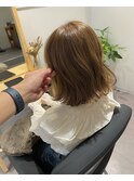 矯正済みな髪でもくすみベージュ【髪質改善/イルミナ/善行】