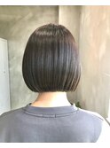 えりあしギリギリのワンレン風ショートボブ☆/横浜髪質改善