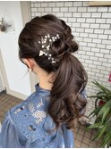 ポニーテール ヘアセット お呼ばれヘア