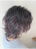 メンズミディアム×波巻きパーマ