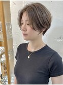丸みショート/大人ショート/ベージュカラー/レディースショート