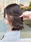 インナーカラー 外ハネボブ ベージュ