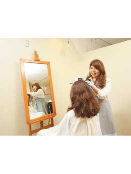 【駐車場有◎垂水/舞子/学園都市】一人のスタイリストが最後まで担当してくれるので、納得の仕上がりに◎