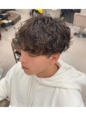 ツイストスパイラルパーマダークアッシュニュアンスパーマ