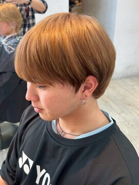 インク サカエ(inq sakae) メンズ/ブリーチカラー/オレンジブラウン/マッシュショート