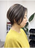 ホワイトグレージュラベンダーミルクティー細めハイライト[船橋]