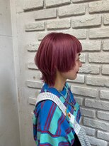 クリーブ 池袋(creeb)&nbsp;ホワイトグレージュ ミニウルフ   チェリーレッド