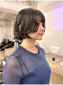 前上がりボブカットボブパーマゆるめパーマ癖毛風パーマ