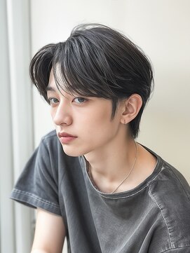 アンユージュアル(unusual) メンズカット/センターパート/フェザーパーマ