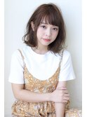 20代30代大人可愛いマロンブラウンカラー伸ばしかけボブ奈良清水