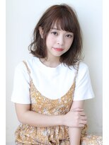 ミニヨン バイ ハピネス 高の原店(mignon by Happiness) 20代30代大人可愛いマロンブラウンカラー伸ばしかけボブ奈良清水