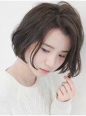 【owls】大人可愛いかきあげバング透け感カラー内巻き重めボブ
