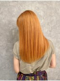 オレンジベージュハイトーンブリーチダブルカラー志木新座