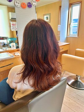 ヘアサロン ワンワールド(Hair Salon One World) おれんじブラウンふりるれいやー