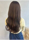 透け感カラーオリーブベージュ＊暗めアースカラーコテ巻き