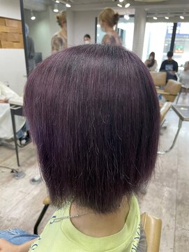 アジールヘア 所沢プロペ通り店(agir hair) ラベンダーパープルデザインカラーレイヤーカットブリーチ所沢