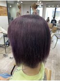 ラベンダーパープルデザインカラーレイヤーカットブリーチ所沢