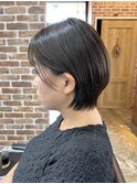 マッシュショート/アッシュカラー/シースルバング/大人ボブ