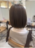 前下がりボブ×ミルクティーベージュ