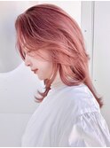 チェリーピンク/イメチェンヘアスタイル/レイヤーカット/横浜