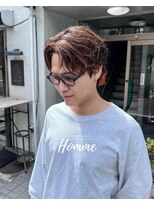 オムファミーユラグ(homme, famille raugh) オレンジメッシュ