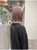 ピンクベージュ/ダブルカラー/ハイトーン/ブリーチ/透明感/登戸