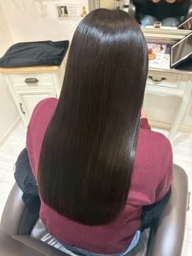 王道美髪ストレート/アッシュブラウン/モカベージュ/乾燥対策/冬