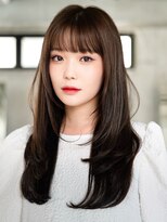 エインアンリー 明治神宮前(AIN.ANLY.) ☆大人ガーリーダークアッシュミディアムレイヤーカット韓国ヘア