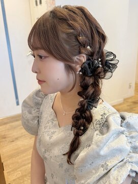 バイオレット 表参道店(Violet) お呼ばれサイド編みおろしヘアアレンジヘアセットTK-74