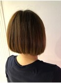 フォギーベージュ×ワンレン前下がりボブ♪