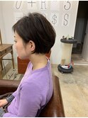 30代40代に大人気☆色持ちのいい暗髪アッシュブラウンショート