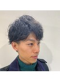 ツーブロック×スパイラルパーマ