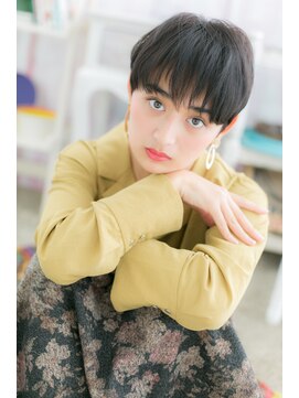 ミック ヘアアンドビューティー 大山店(miq  Hair&Beauty) 大人かっこいい黒髪ヘルシースタイル束感ショートa1