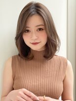 ☆30代40代50代大人かわいいショコラベージュベビーバングボブ