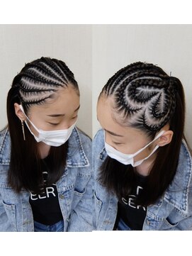 エクステ専門店ミキ 横浜店(MIKI) キッズダンサー＃1/2デザインコーンロウ＃ハート＃ハンサム